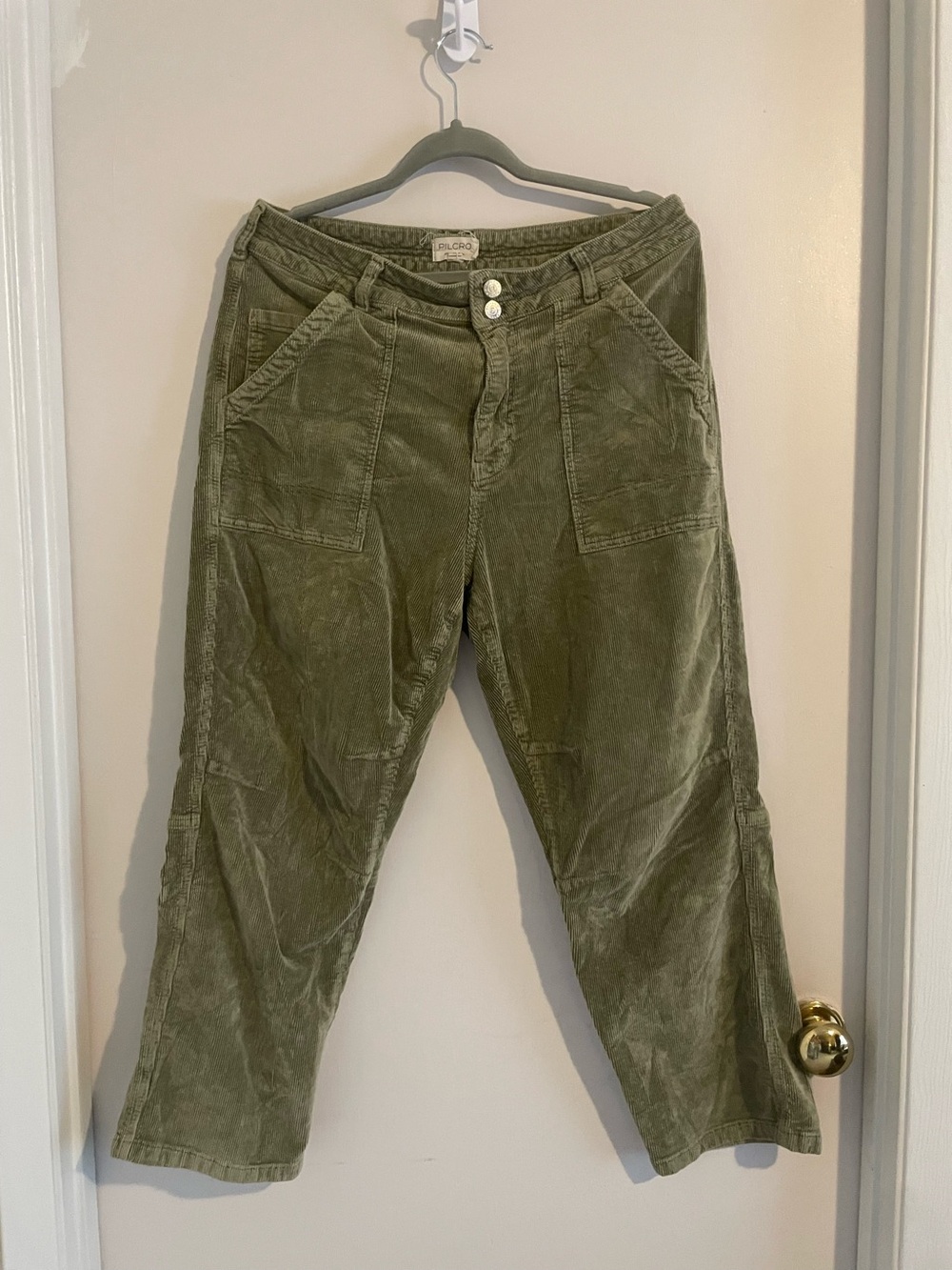 Pilcro Olive Green Corduroy Pants Size 32 EUC